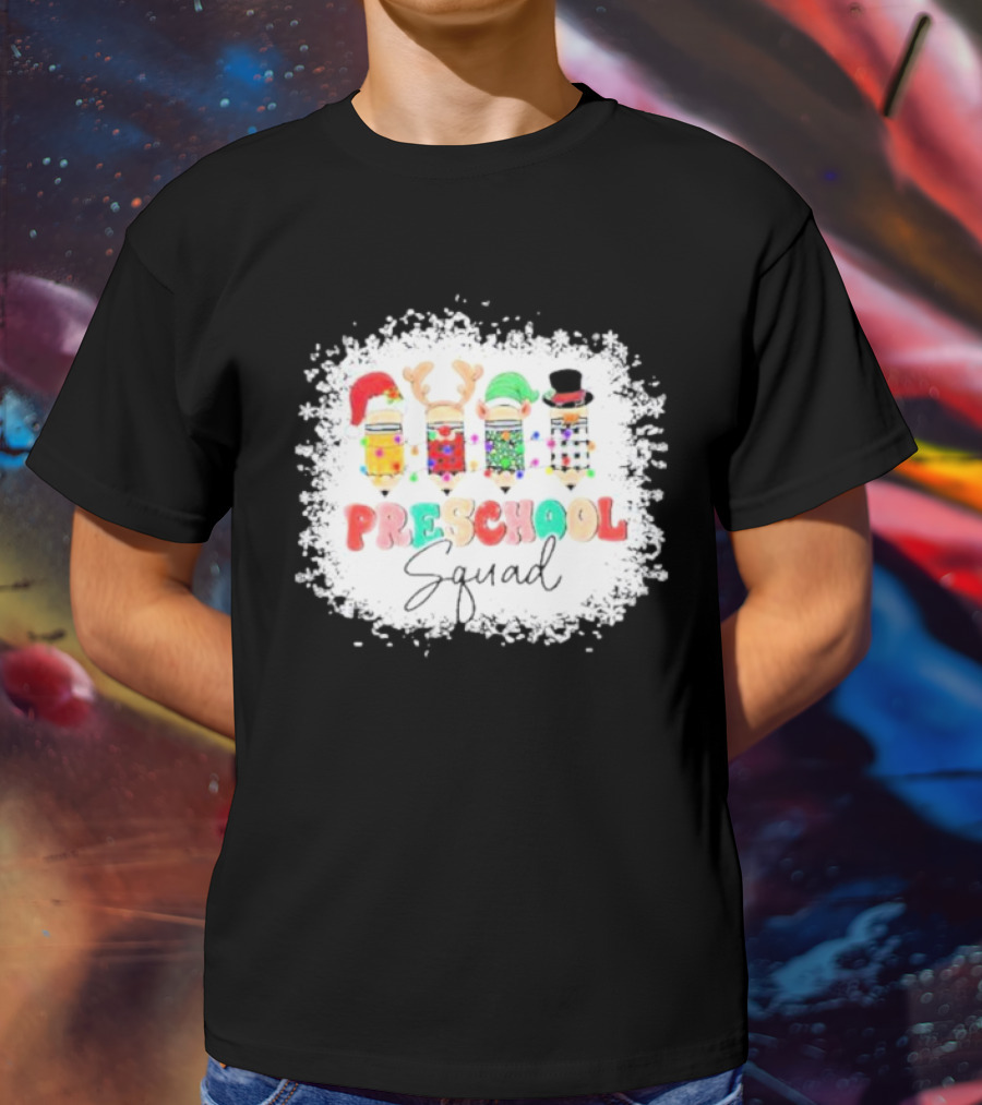 Preschool Squad Christmas Snowflake Festive Friends T-Shirt