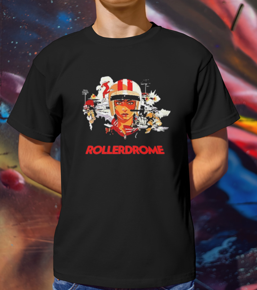 Rollerdrome Retro Futuristic Action Sports T-Shirt