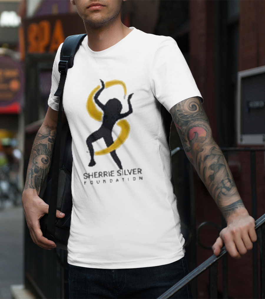 Sherrie Silver Foundation Dancing Figure With Yellow Swirls T-Shirt