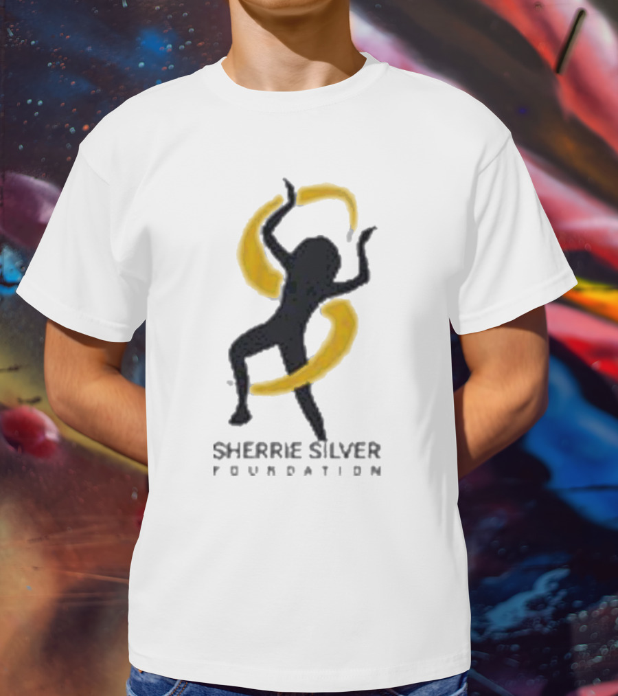 Sherrie Silver Foundation Dancing Figure With Yellow Swirls T-Shirt