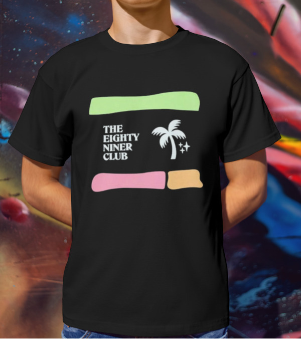 The Eighty Niner Club Palm Tree Stars Retro Stripes T-Shirt