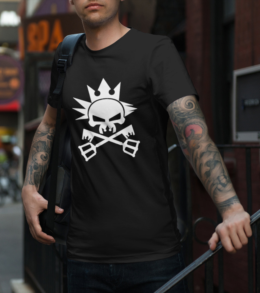 Kingdom Hearts Yozora Emblem Skull Crown Crossed Keyblades T-Shirt