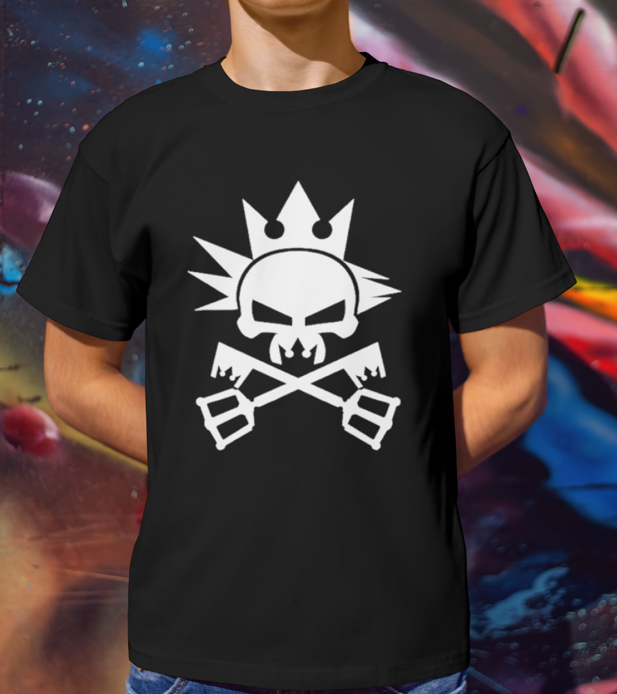 Kingdom Hearts Yozora Emblem Skull Crown Crossed Keyblades T-Shirt