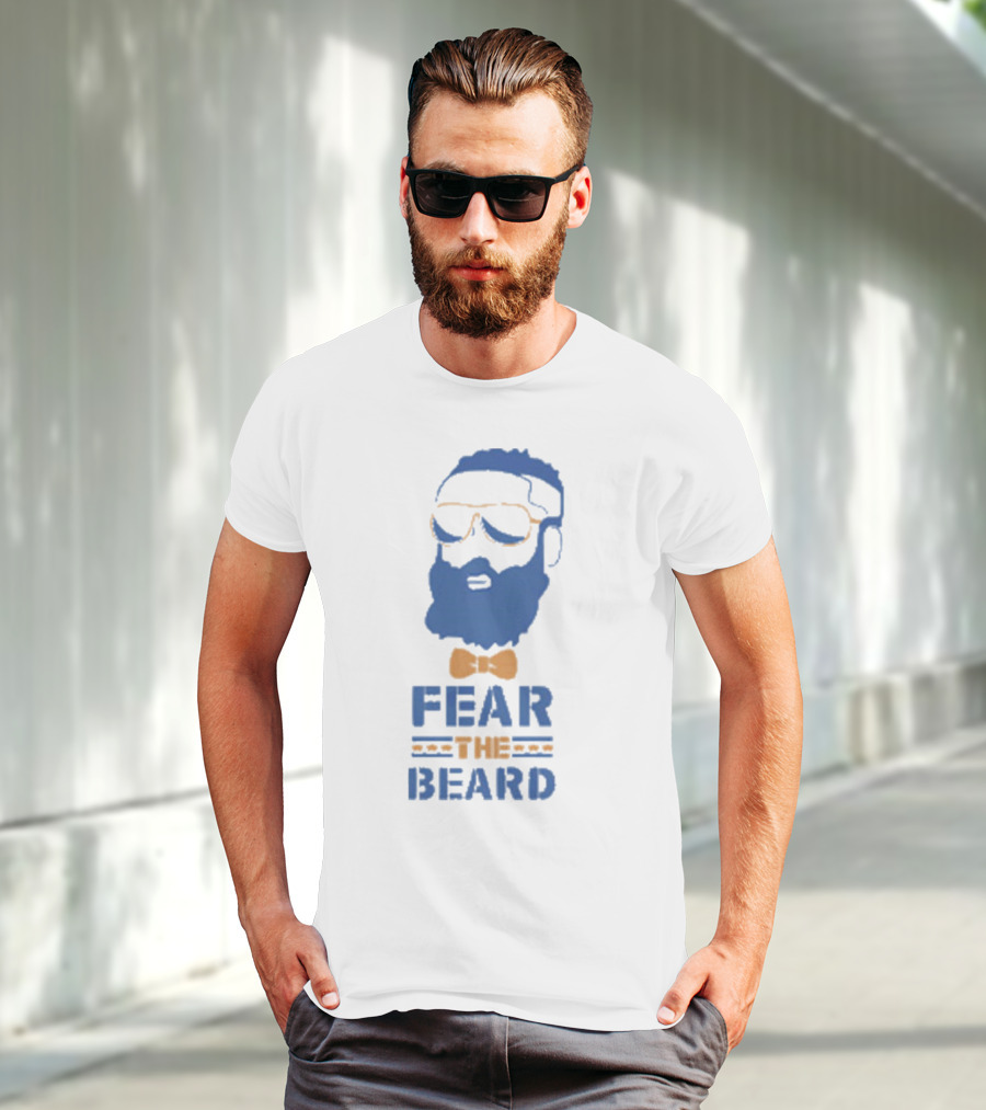 James Harden Fear The Beard Blue Orange Bowtie Sunglasses T-Shirt