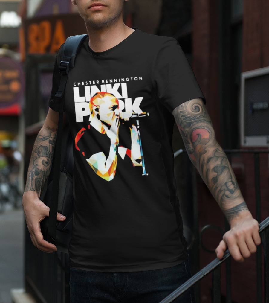 Chester Bennington Linkin Park Poly Art Mic Performance T-Shirt