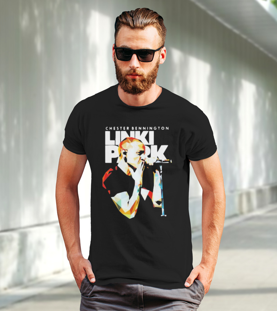 Chester Bennington Linkin Park Poly Art Mic Performance T-Shirt