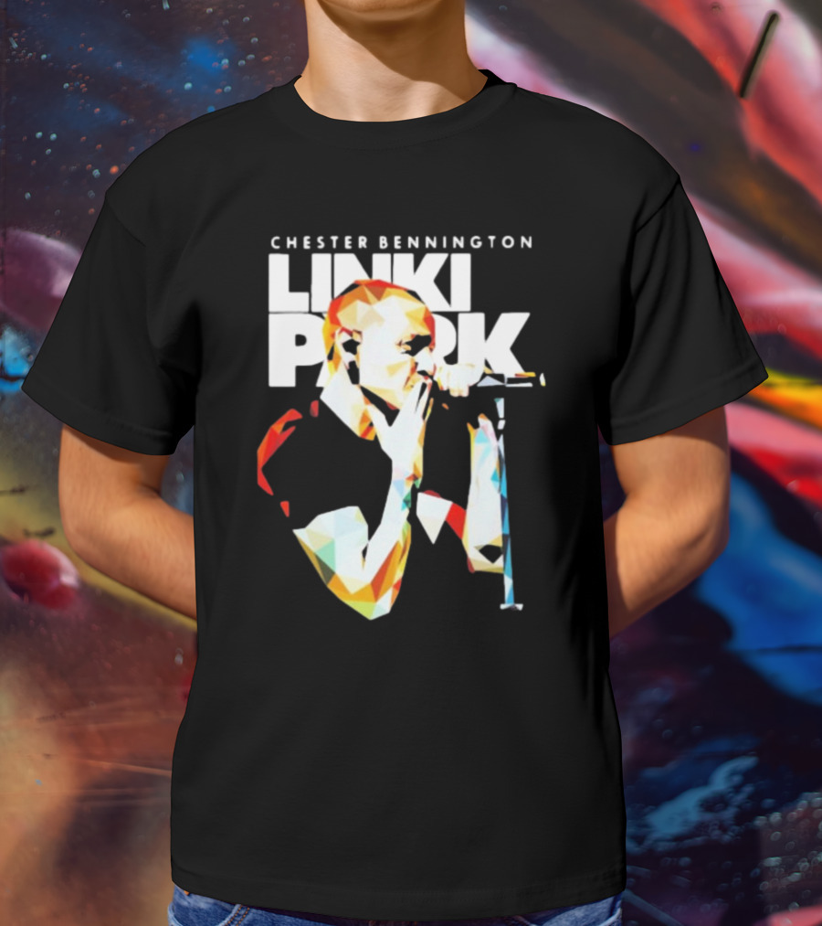 Chester Bennington Linkin Park Poly Art Mic Performance T-Shirt
