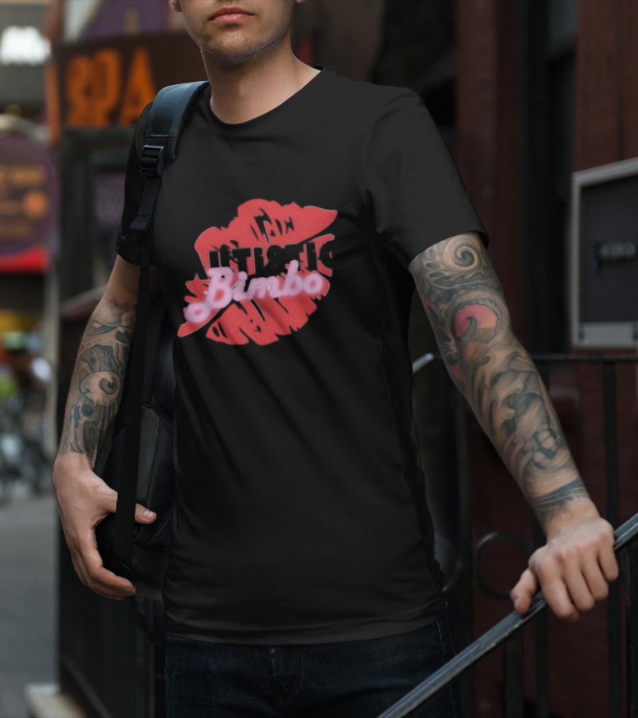 Autistic Bimbo Pink Lips Kiss T-Shirt