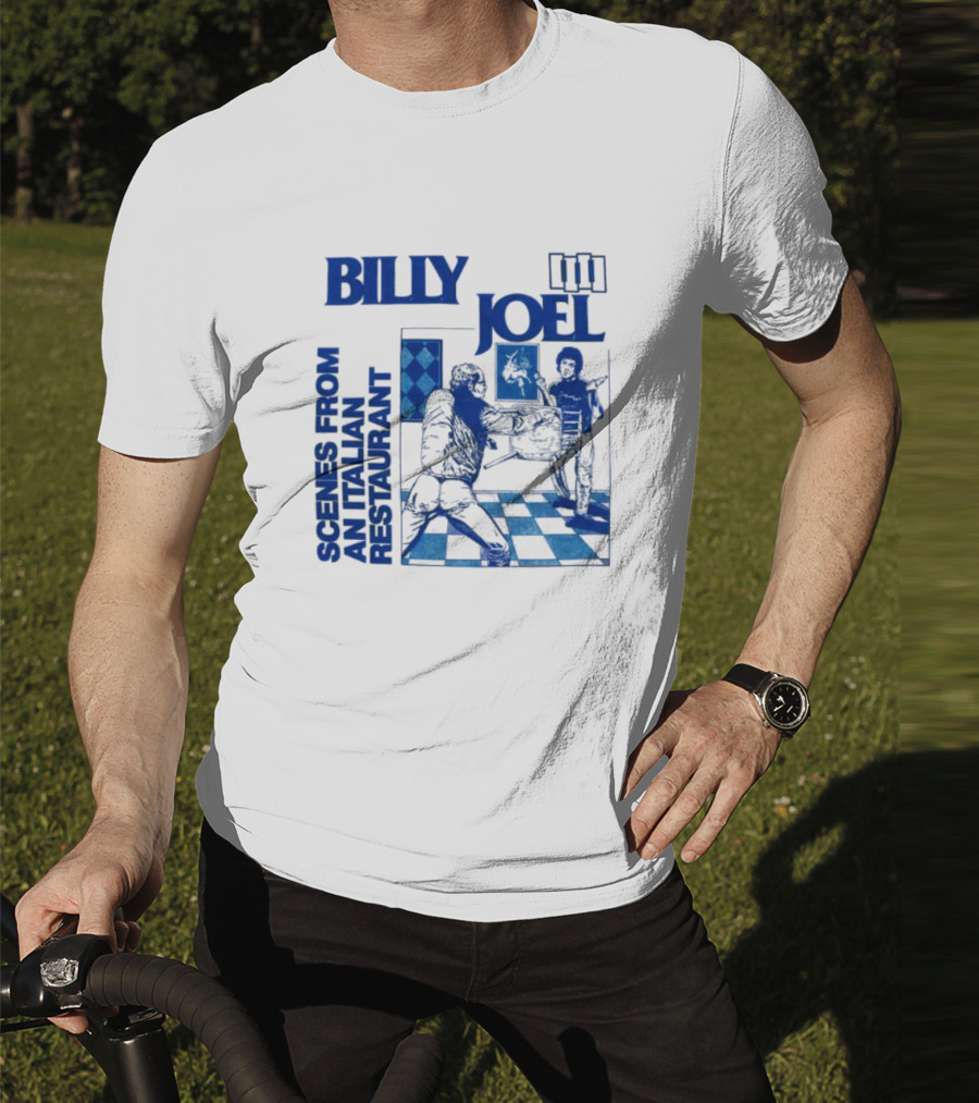 Billy Joel Scenes From An Italian Restaurant Italian Dining Chessboard Floor T-Shirt