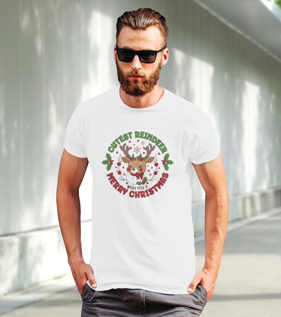Cutest Reindeer Merry Christmas Wish You A T-Shirt
