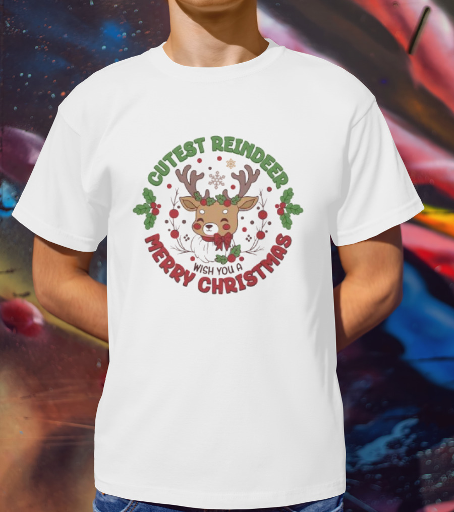 Cutest Reindeer Merry Christmas Wish You A T-Shirt