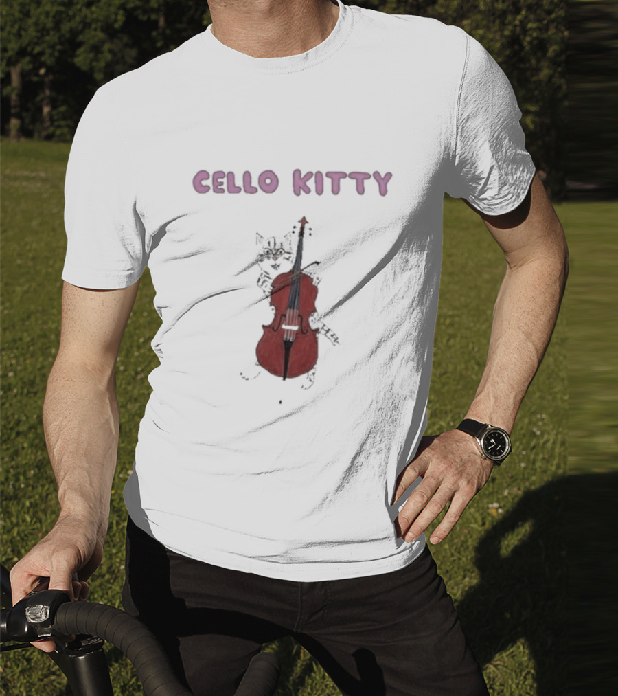 Cello Kitty Cat With Red Cello T-Shirt