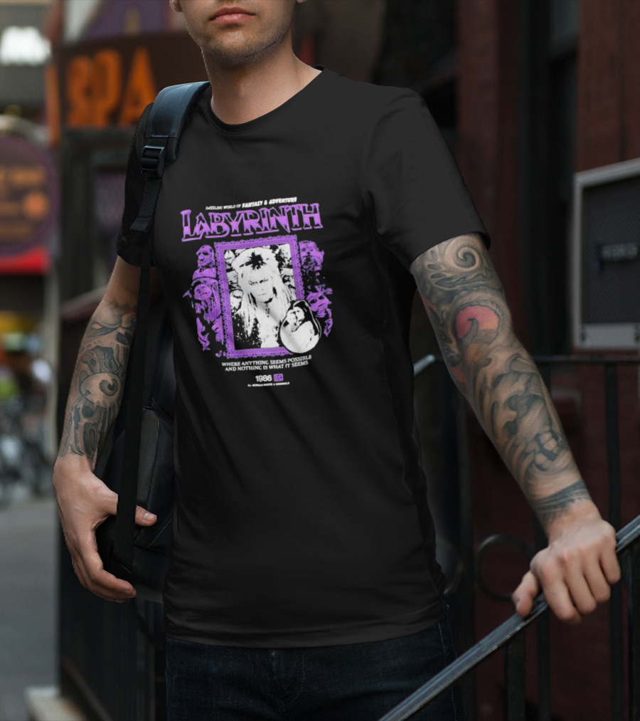 Dazzling World Of Fantasy And Adventure Labyrinth 1986 Where Anything Seems Possible And Nothing Is What It Seems T-Shirt