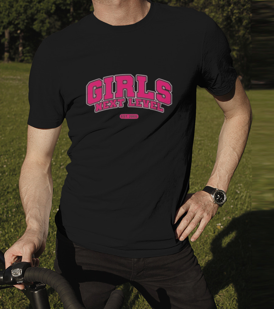GIRLS NEXT LEVEL EST 2005 Pink Bold College T-Shirt