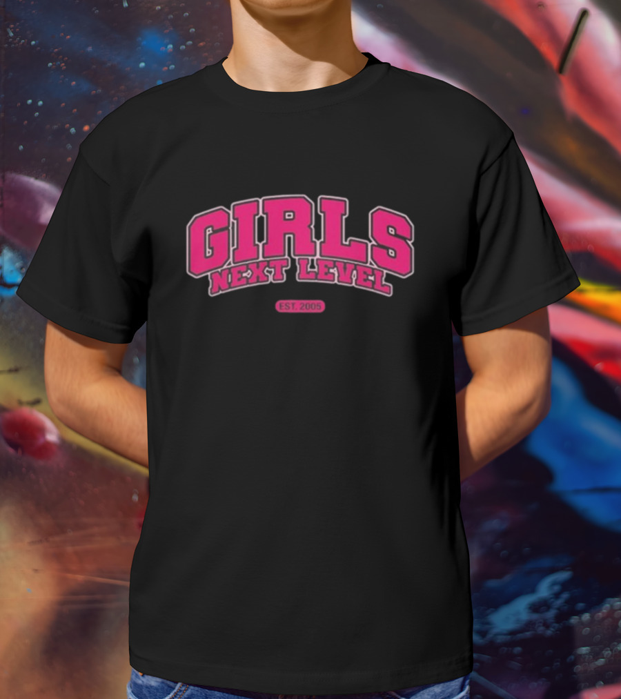 GIRLS NEXT LEVEL EST 2005 Pink Bold College T-Shirt