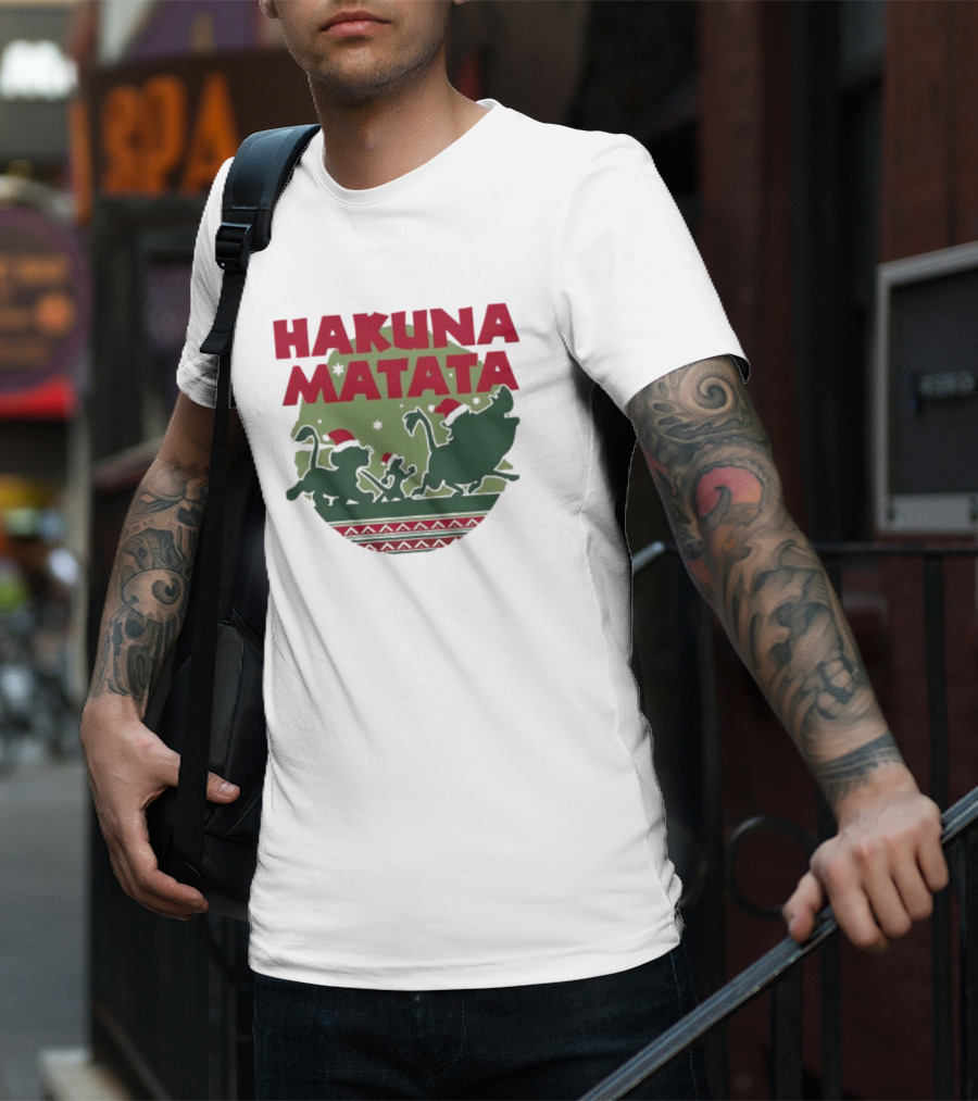 Hakuna Matata Disney Christmas The Lion King Holiday Festive Edition T-Shirt