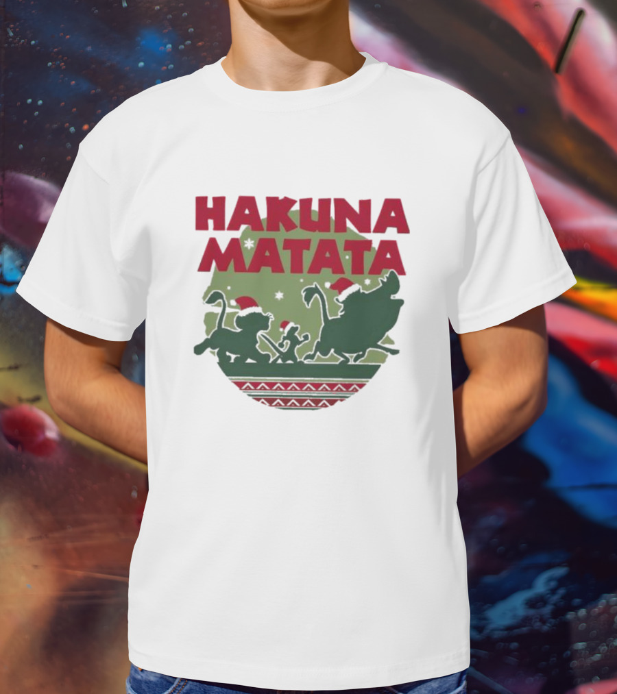Hakuna Matata Disney Christmas The Lion King Holiday Festive Edition T-Shirt