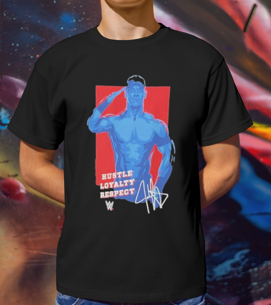 WWE John Cena Hustle Loyalty Respect Salute Signature T-Shirt