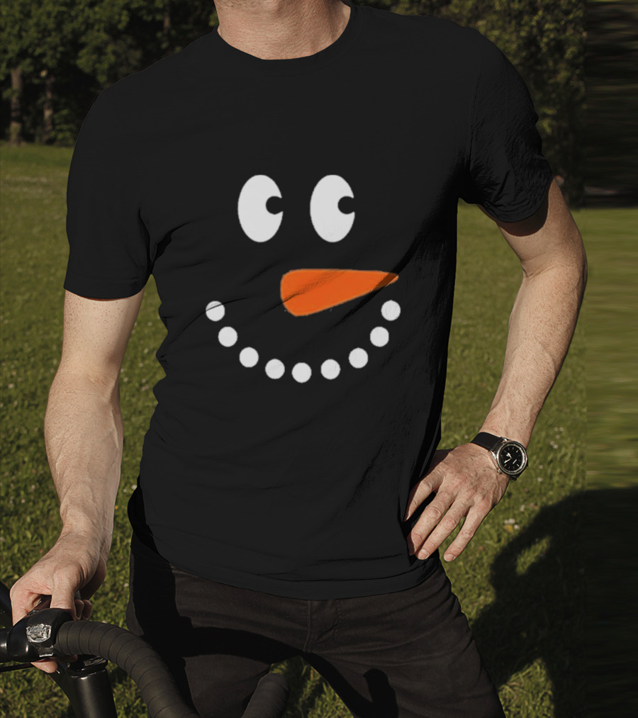 Joyful Snowman Face Christmas Holiday T-Shirt
