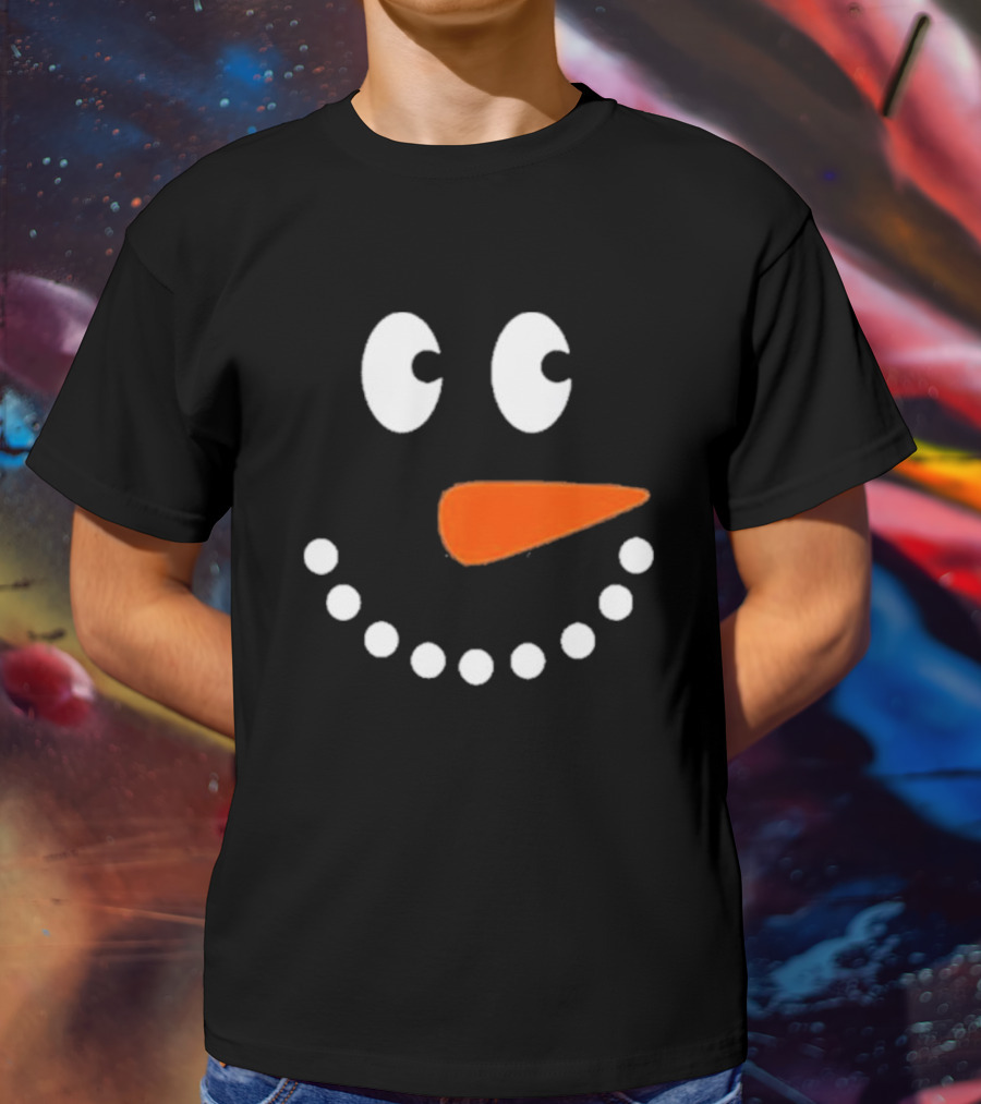 Joyful Snowman Face Christmas Holiday T-Shirt