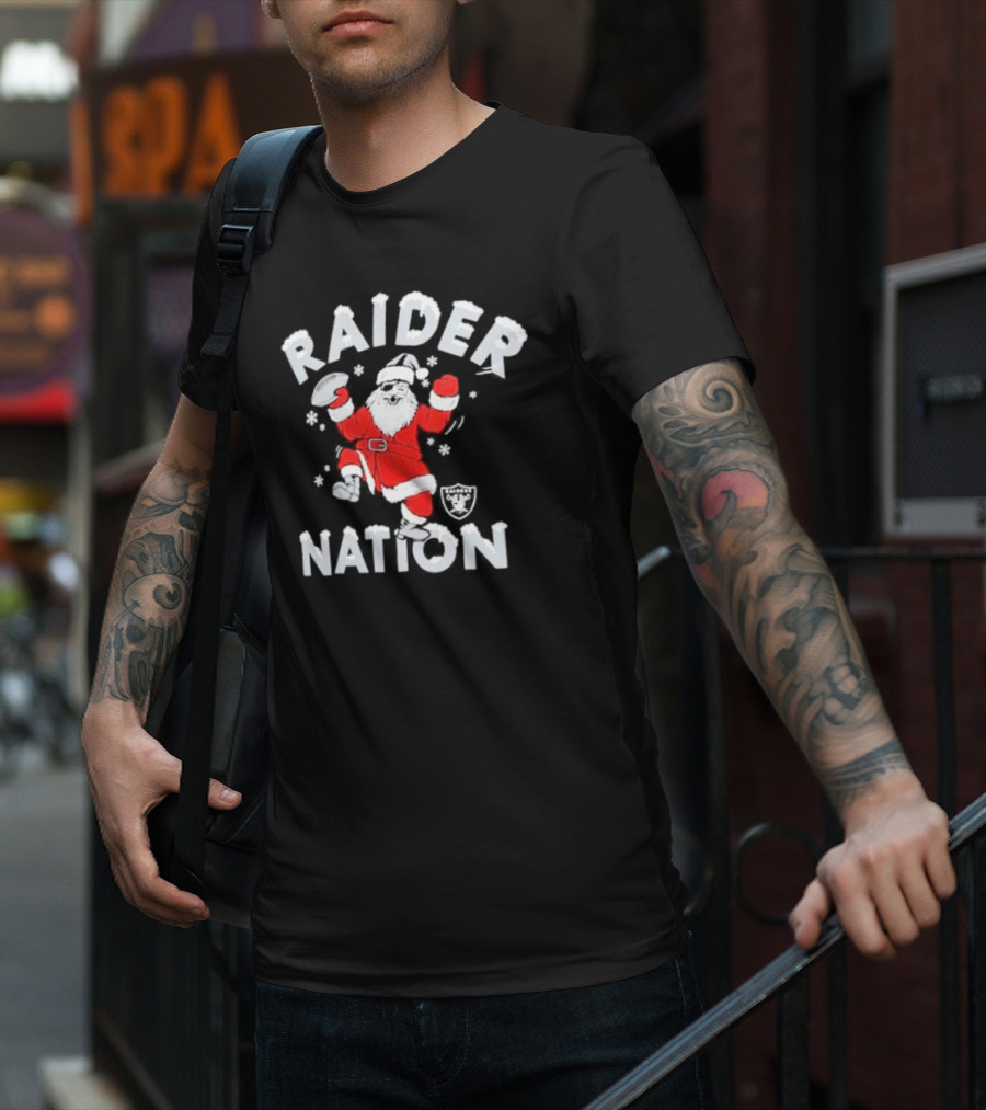 Raider Nation Santa Holiday Las Vegas Raiders Homage Tri-blend T-Shirt