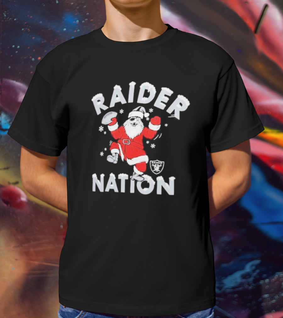 Raider Nation Santa Holiday Las Vegas Raiders Homage Tri-blend T-Shirt
