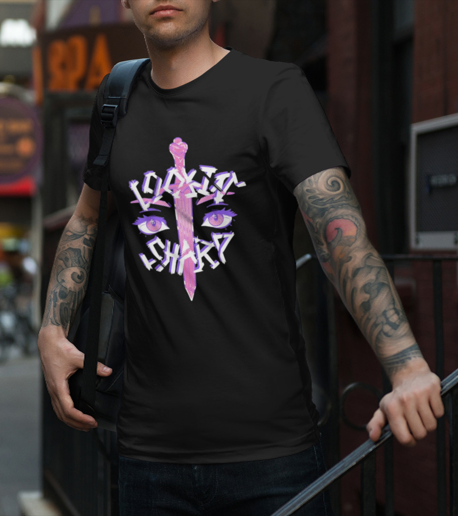 Lookin’ Sharp Kitty-Knife Eyes And Sword T-Shirt