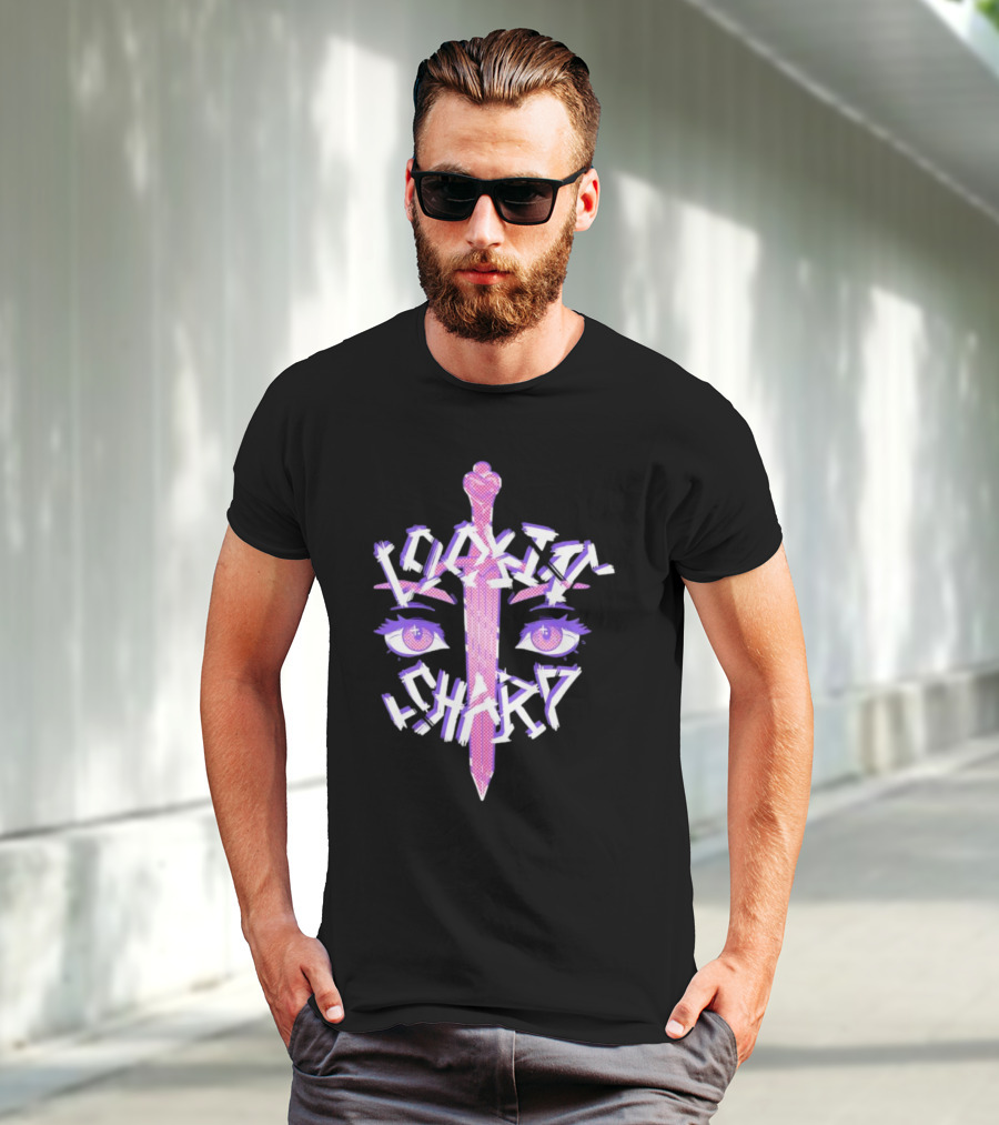 Lookin’ Sharp Kitty-Knife Eyes And Sword T-Shirt