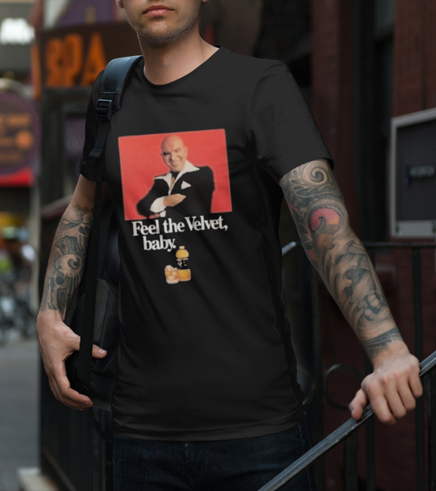 Motorhead711 Telly Savalas Feel The Velvet Baby Drink T-Shirt