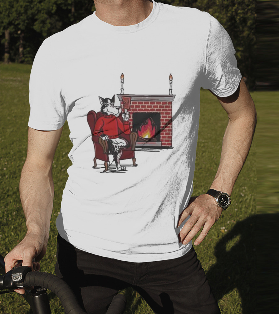 Ncs Fireplace Cozy Winter Wolf By The Hearth T-Shirt