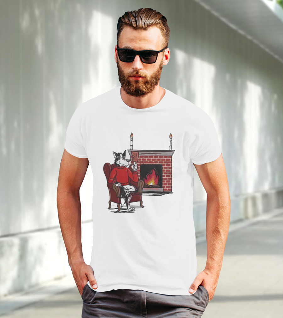 Ncs Fireplace Cozy Winter Wolf By The Hearth T-Shirt