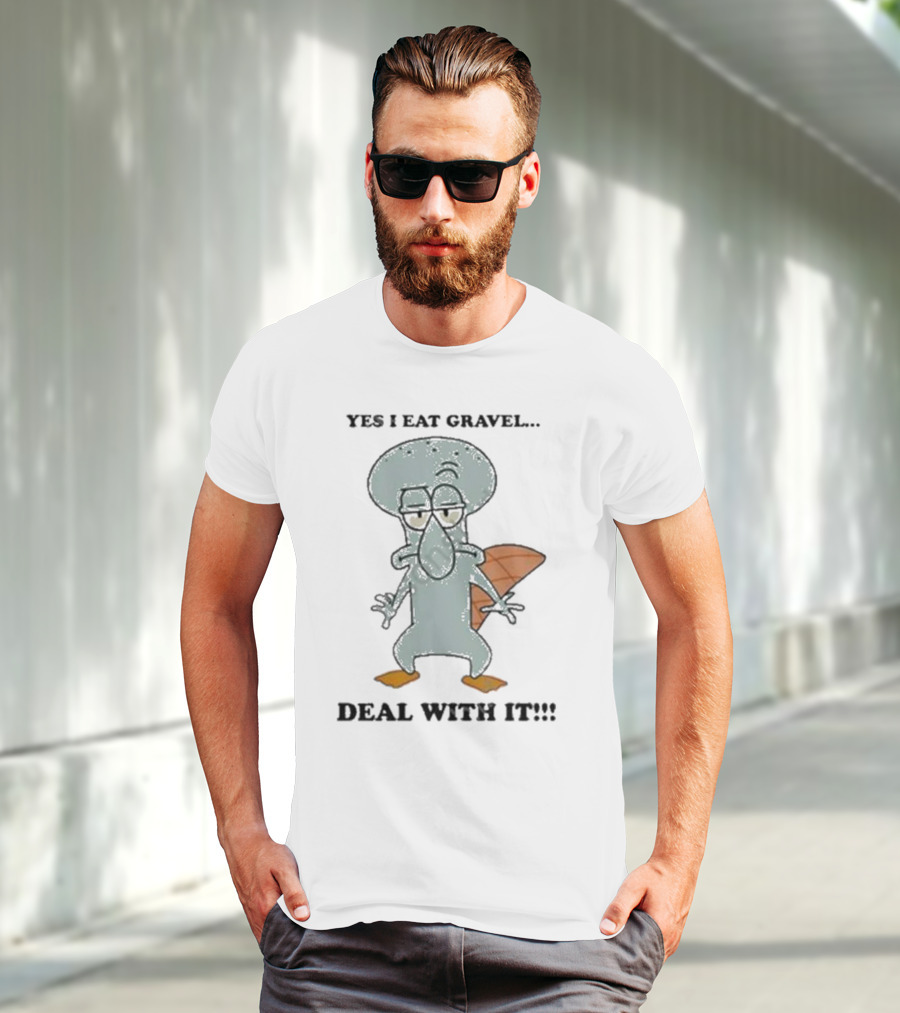 Nescartridges Yes I Eat Gravel Deal With It Angry Cartoon Beaver Character T-Shirt