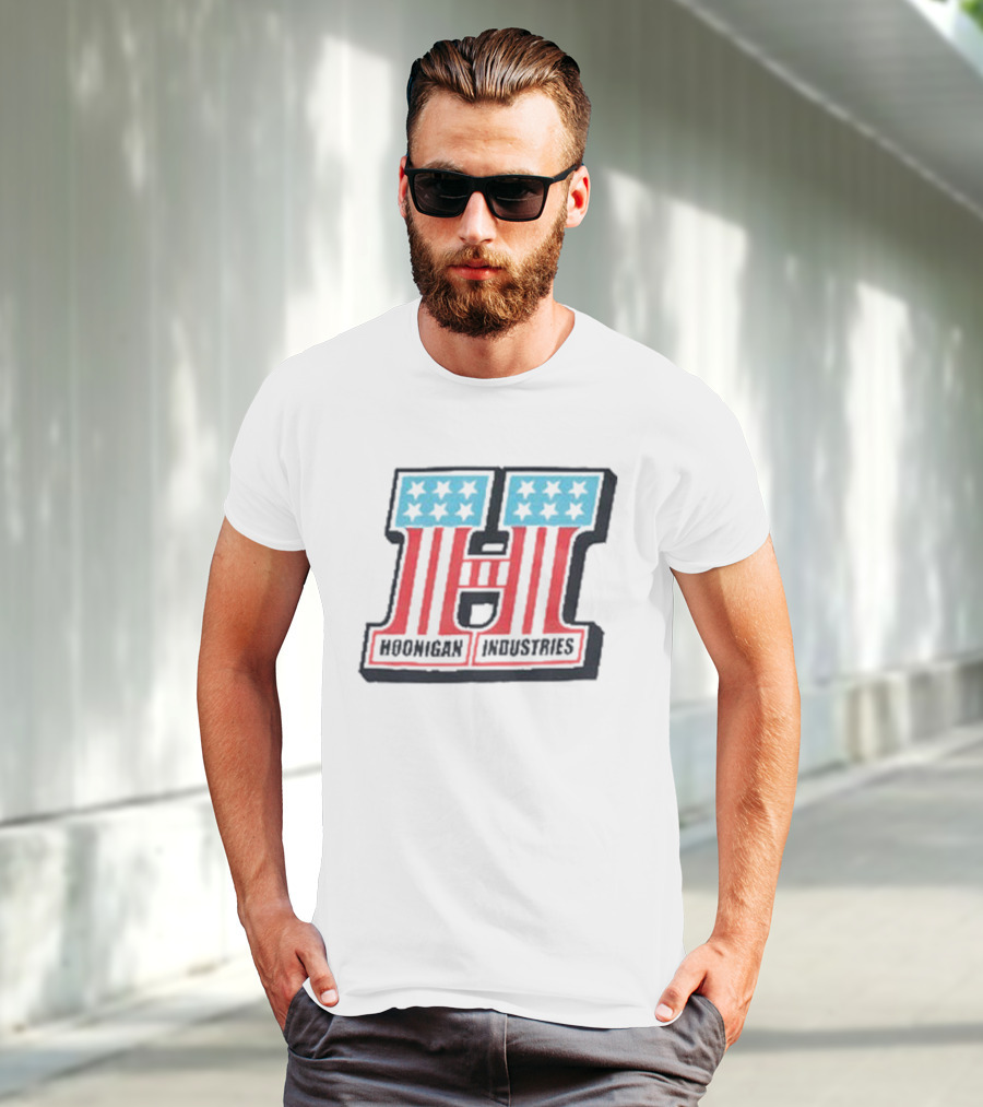 Hoonigan Industries Red Blue Stars Stripes H T-Shirt