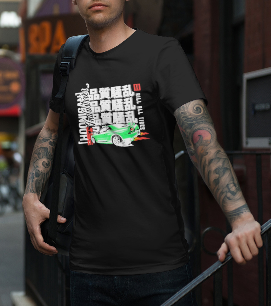 Hoonigan Industries Kill All Tires Green Car T-Shirt