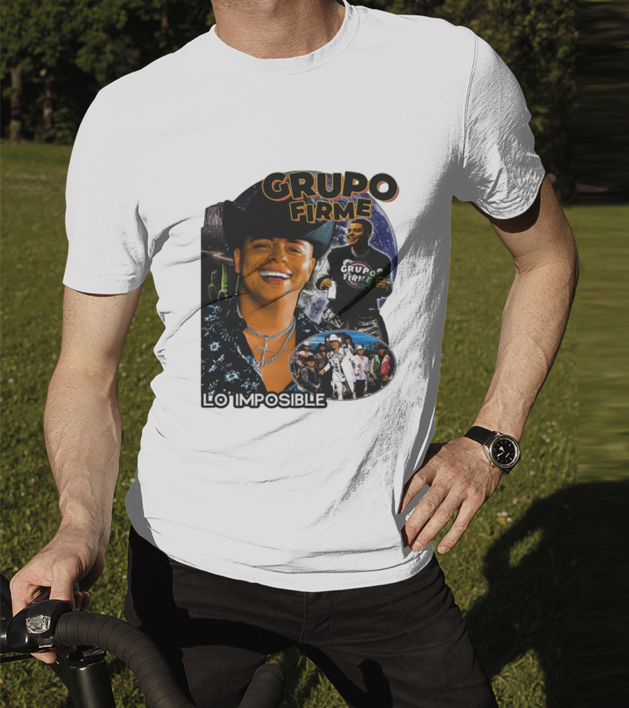 Grupo Firme Lo Imposible Cactus Cowboy Space Collage T-Shirt