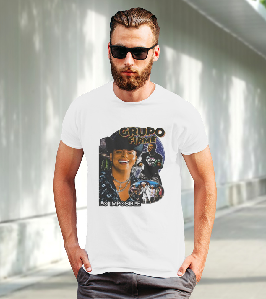 Grupo Firme Lo Imposible Cactus Cowboy Space Collage T-Shirt