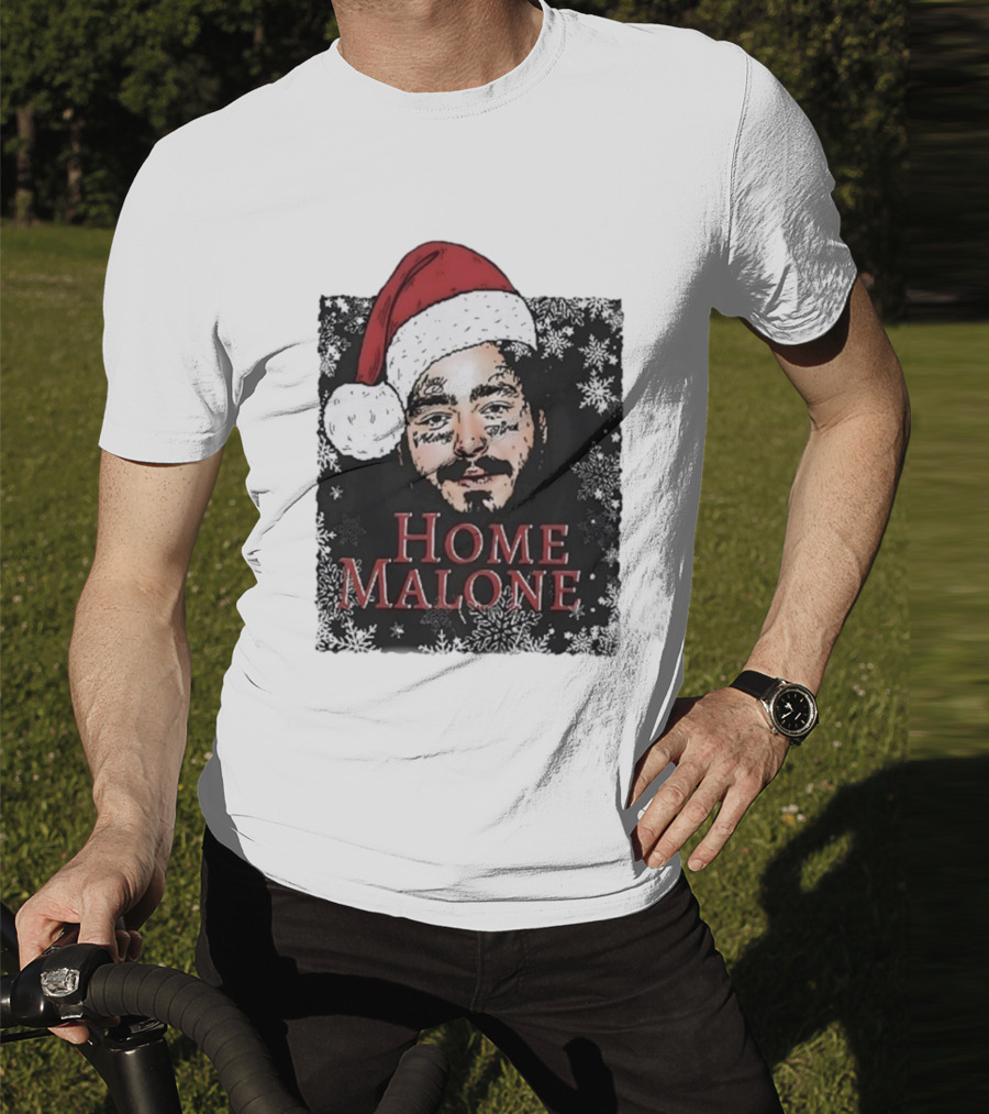 Home Malone Swea Funny Christmas Sweathirt Home Alone Sweathirt Ghost Malone Post Malone Dallas Cowboys Snowflakes Santa Hat T-Shirt