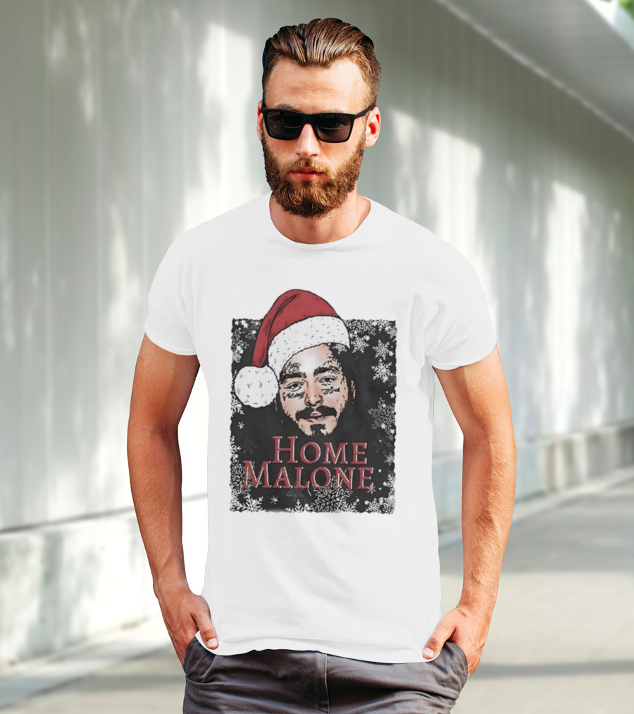 Home Malone Swea Funny Christmas Sweathirt Home Alone Sweathirt Ghost Malone Post Malone Dallas Cowboys Snowflakes Santa Hat T-Shirt