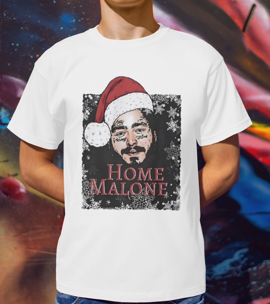 Home Malone Swea Funny Christmas Sweathirt Home Alone Sweathirt Ghost Malone Post Malone Dallas Cowboys Snowflakes Santa Hat T-Shirt