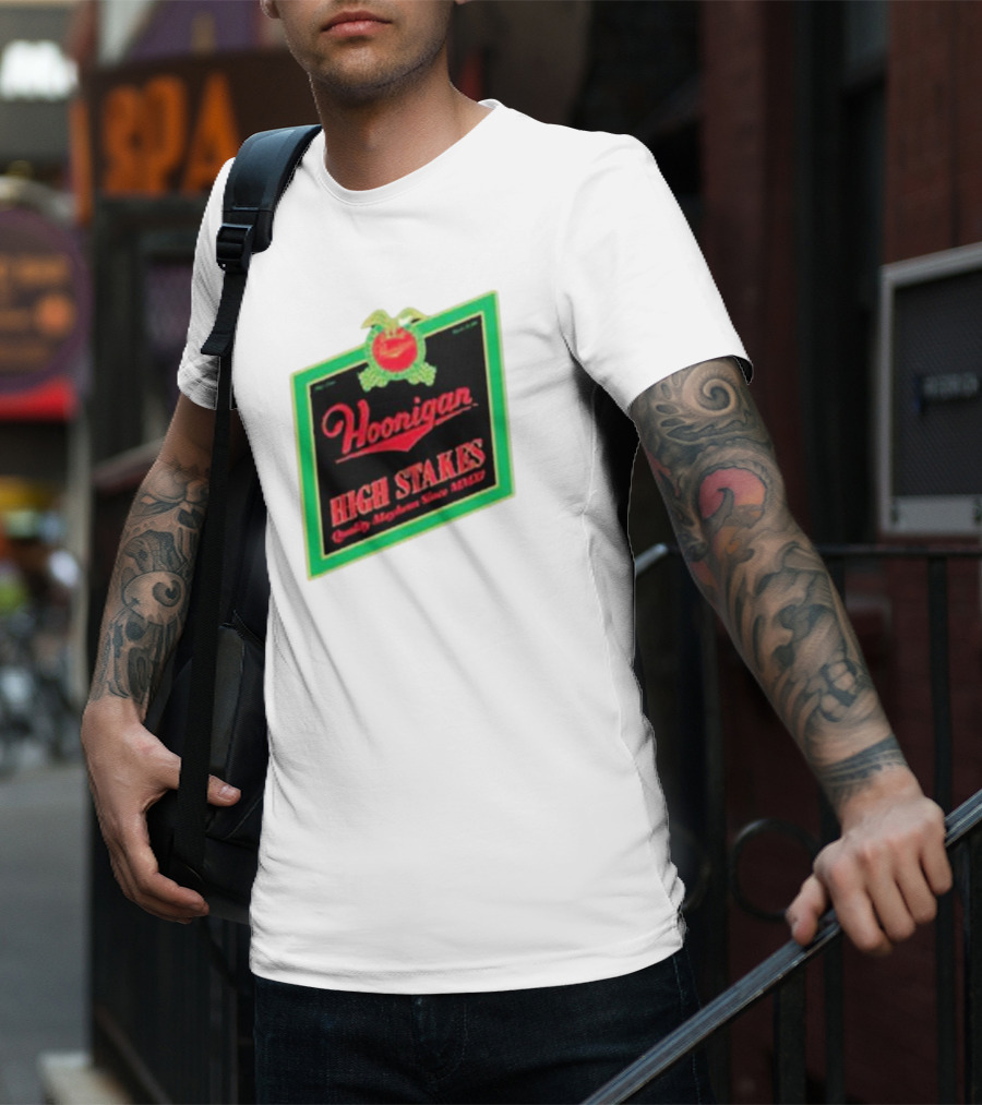 Hoonigan High Stakes Quality Mayhem Since MMXI Retro Apple Crate Label T-Shirt