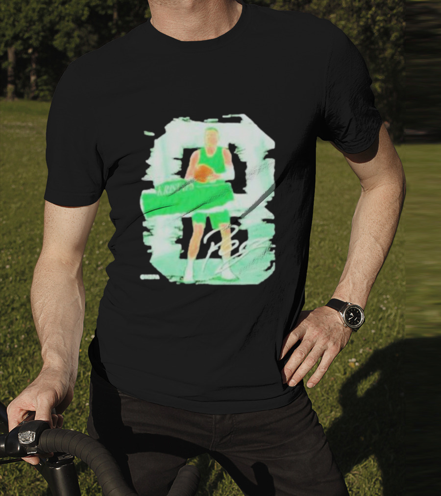 Kristaps Porzingis Boston Green Signature Basketball Player T-Shirt