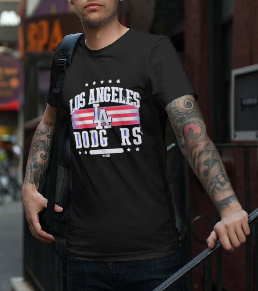 Los Angeles Dodgers Americana LA Stripes Stars T-Shirt