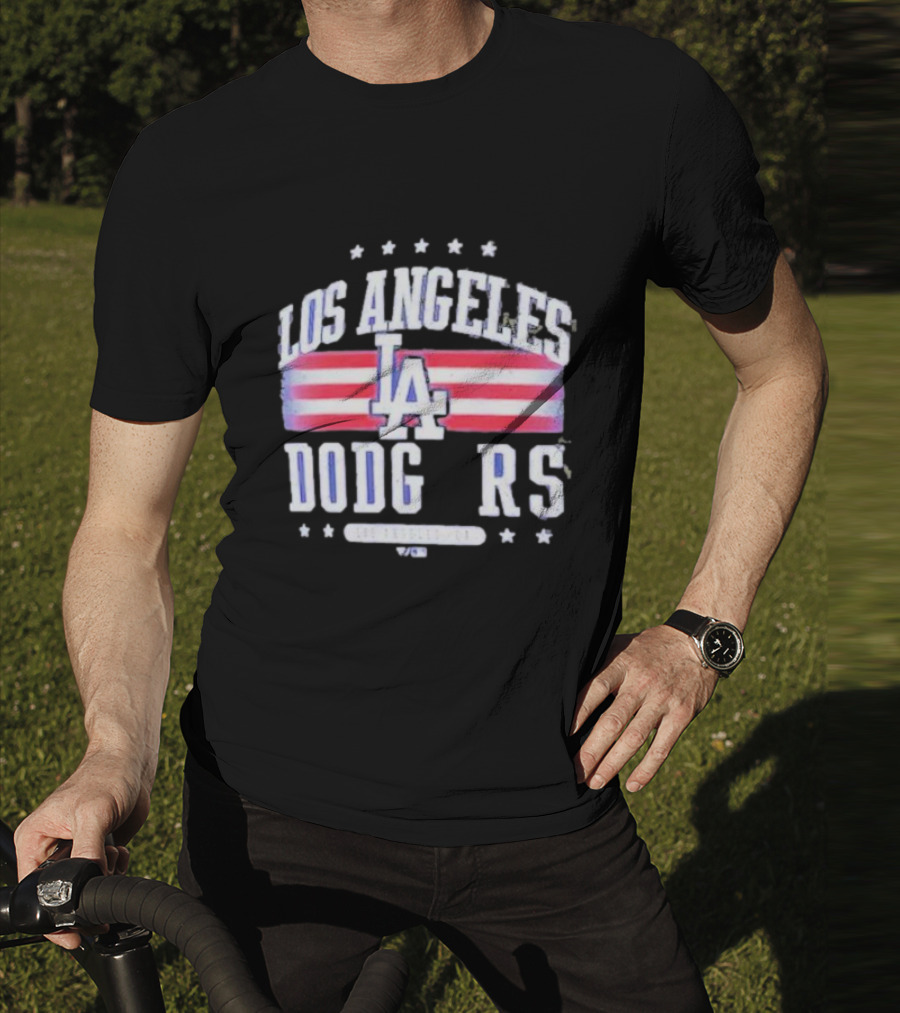 Los Angeles Dodgers Americana LA Stripes Stars T-Shirt