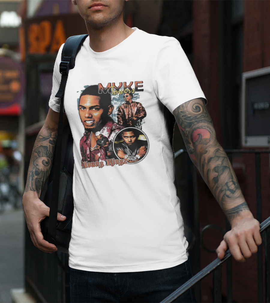 Myke Towers Young Kingz Bold Urban Style Portraits T-Shirt