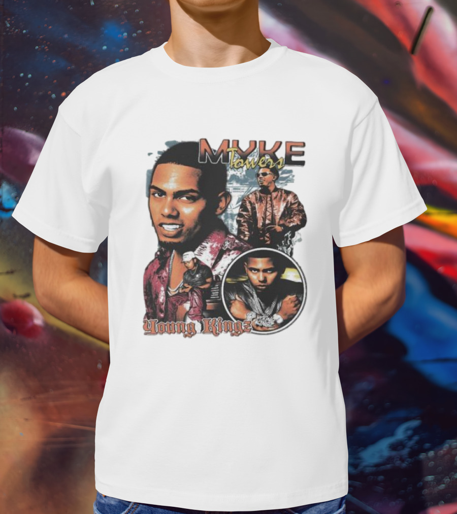 Myke Towers Young Kingz Bold Urban Style Portraits T-Shirt