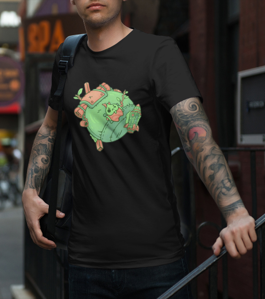 Backpack Friend Bag Camping Adventure With Alien And Rocket Details T-Shirt