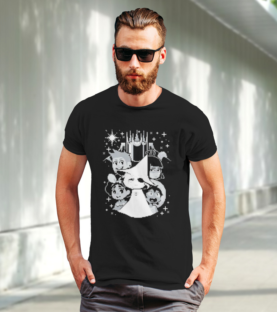 In Stars And Time Characters Pixel Art Cosmic Adventure T-Shirt