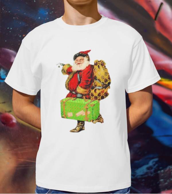 Market Designer Santa Vintage Luggage T-Shirt