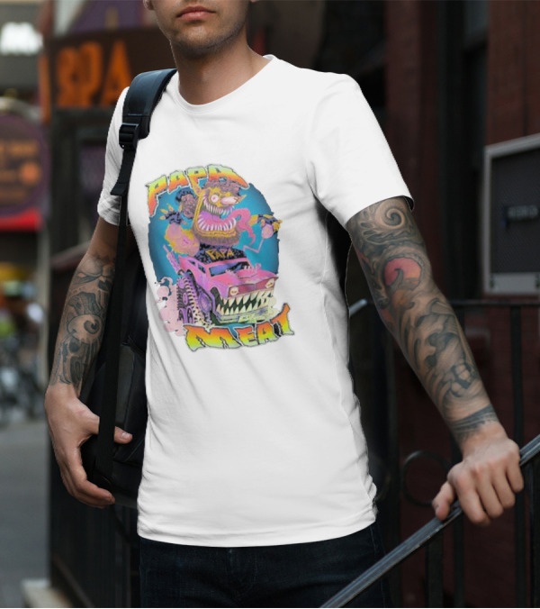 Papa Meat Crazy Monster Truck Adventure T-Shirt
