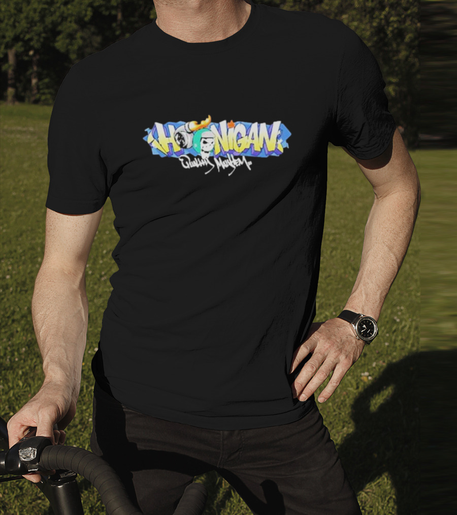 Hoonigan Graffiti Skull Flame Quality Mayhem T-Shirt